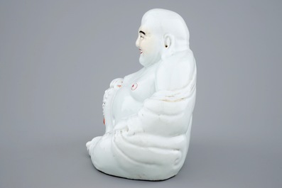 A large Chinese blanc de Chine porcelain Buddha, 19/20th C.