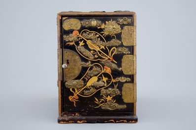 A small Japanese lacquer chest of drawers, Meiji, 19th C.