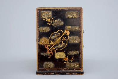 A small Japanese lacquer chest of drawers, Meiji, 19th C.