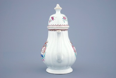 A Chinese famille rose armorial teapot for the Dutch market, Qianlong, 18th C.