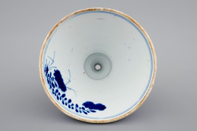 A Chinese blue and white and capuchin funnel, Kangxi