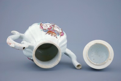 A Chinese famille rose armorial teapot for the Dutch market, Qianlong, 18th C.