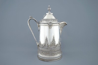 A large Chinese export or straits silver tankard, mark of Da Xing, Canton, 1870-1900