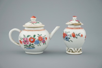 Une partie d'un service &agrave; th&eacute; miniature pour enfants en porcelaine de Chine famille rose, Qianlong, 18&egrave;me