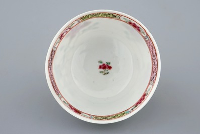 A Chinese famille rose eggshell cup and saucer with squirrels, Yongzheng, 1723-1735