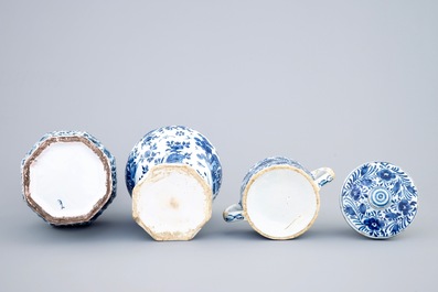 A group of Dutch Delft and French blue and white wares, 18th and 19th C.