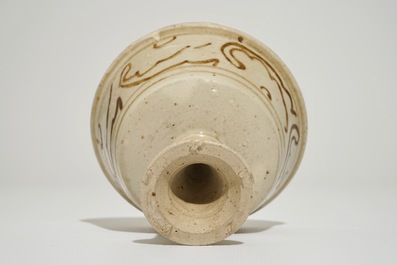 A Chinese Cizhou stem cup, Yuan
