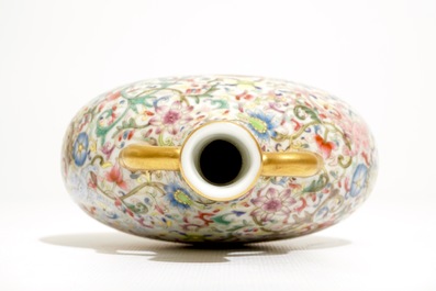 A Chinese famille rose &quot;dragon&quot; moonflask, 20th C.