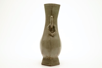 A monochrome Chinese celadon vase, 19th C.