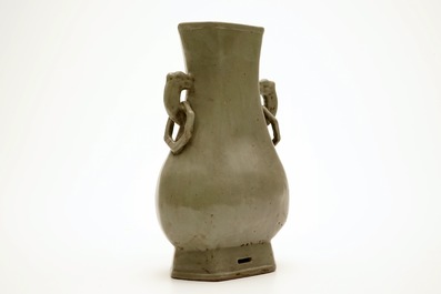 A monochrome Chinese celadon vase, 19th C.