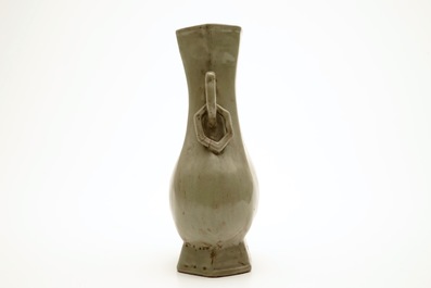 A monochrome Chinese celadon vase, 19th C.