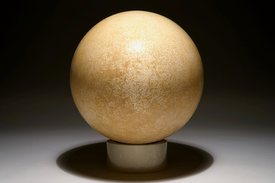 An intact elephant bird egg, Aepyornis maximus, Madagascar, 17th C. or before