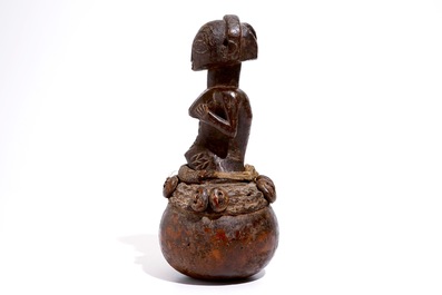 A female Luba calabash figure, D.R. Congo, mid 20th C.