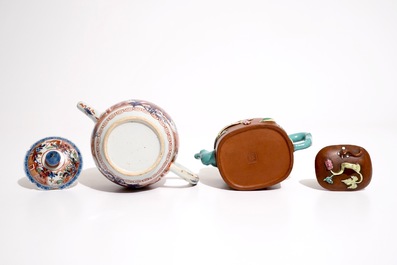 A Chinese Dutch-decorated Amsterdams bont, Kangxi/Qianlong, and a Yixing stoneware teapot, 19/20th C.