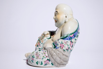 A fine large Chinese famille rose model of Buddha, 19/20th C.