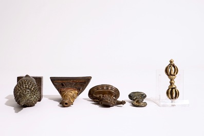 A collection of small bronze figures, India, Nepal, Tibet, Japan, 18/20th C.