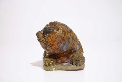 A Chinese glazed stoneware model of a tiger, probably Ming