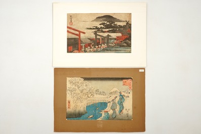 Een collectie van dertien Japanse houtsnedes