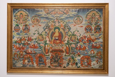 A large thangka, Tibet or Nepal, 19/20th C.