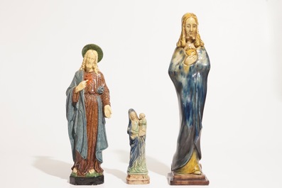 Six religious Flemish pottery figures, incl. Laigneil and Noseda workshops, 20th C.