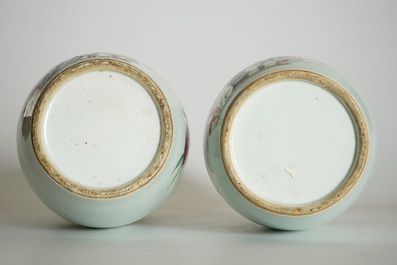 A pair of Chinese famille rose &quot;nine peaches&quot; vases, 19th C.