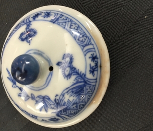 A Chinese blue and white &quot;buffalo riding&quot; teapot, Yongzheng