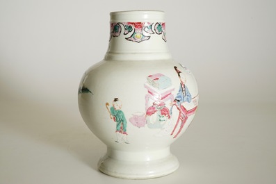 A Chinese famille rose bottle vase with &quot;Long Elizas&quot; and little boys, Yongzheng