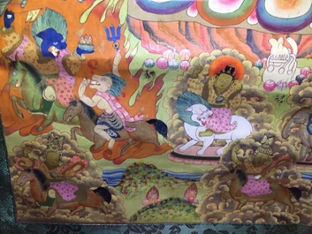 Un thangka de Mahakala, Tibet ou N&eacute;pal, 19/20&egrave;me