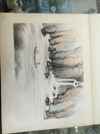 A Chinese album of watercolor drawings and calligraphy, 19/20th C.