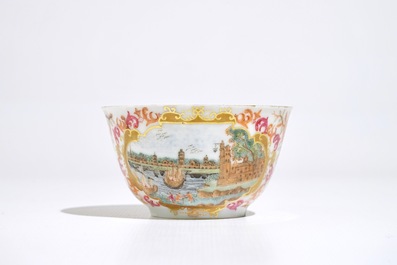 A Chinese famille rose &quot;Peter the Great&quot; cup and saucer, Qianlong