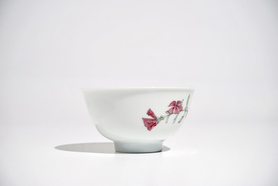 A Chinese famille rose cup and saucer, Yongzheng