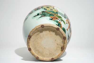 A large Chinese famille verte &quot;Immortals&quot; vase, 19th C.