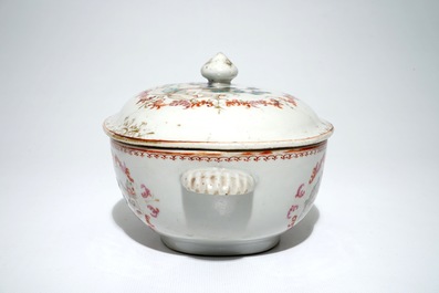 A Chinese famille rose Meissen style tureen and cover, Qianlong