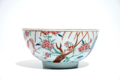 A Chinese famille rose bowl and plate with horse design, Yongzheng