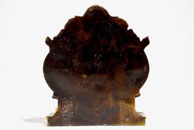 Een Sino-Tibetaans bronzen boeddhistisch schrijn, 19e eeuw