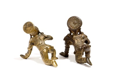 Deux mod&egrave;les de &quot;Bala Krishna&quot; en bronze, Inde, 17&egrave;me et 19&egrave;me