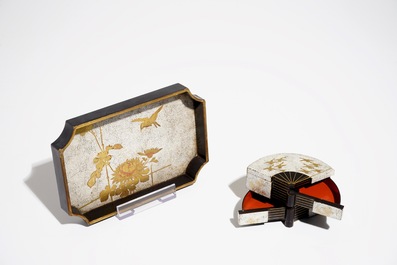 Une collection d'objets en laque et bronze dor&eacute;, Japon, &eacute;poques Meiji/Taisho, 19/20&egrave;me