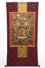 A Tibetan thangka depicting Chakrasamvara, 19/20th C.