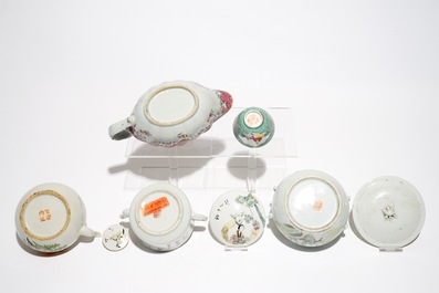 Various Chinese qianjiang cai and famille rose wares, 18/20th C.