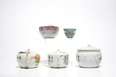 Various Chinese qianjiang cai and famille rose wares, 18/20th C.