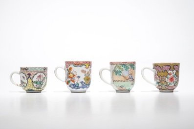 Twelve Chinese famille rose cups, Yongzheng/Qianlong