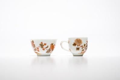 Een Chinees melk en bloed 32-delig miniatuur theeservies, Qianlong