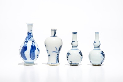 A group of Chinese blue and white wares, mostly Kangxi