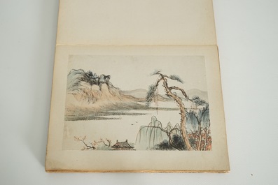 Un album d'aquarelles chinoises et calligraphie, 19/20&egrave;me
