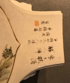 A Chinese qianjiang cai fanghu vase, 19/20th C.