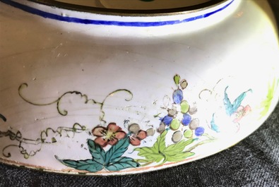 A fine Chinese Canton enamel saucer dish, Yongzheng/Qianlong