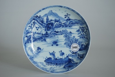 A Chinese blue and white &quot;Master of the Rock&quot; plate, Yongzheng