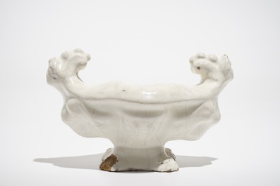 A monochrome white sculptural salt, Faenza, 17th C.