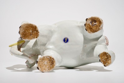 A large Dutch Delft style elephant, D&egrave;svres, France, 19th C.