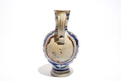 A Westerwald stoneware star jug in blue and manganese, 17th C.